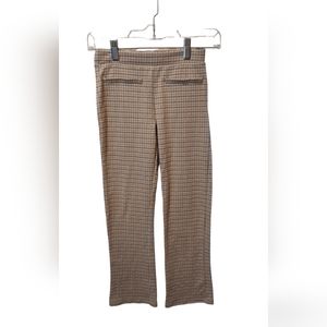 Zara Pants 11-12 Gray Checkered Pull On Stretch Preppy Classic Casual